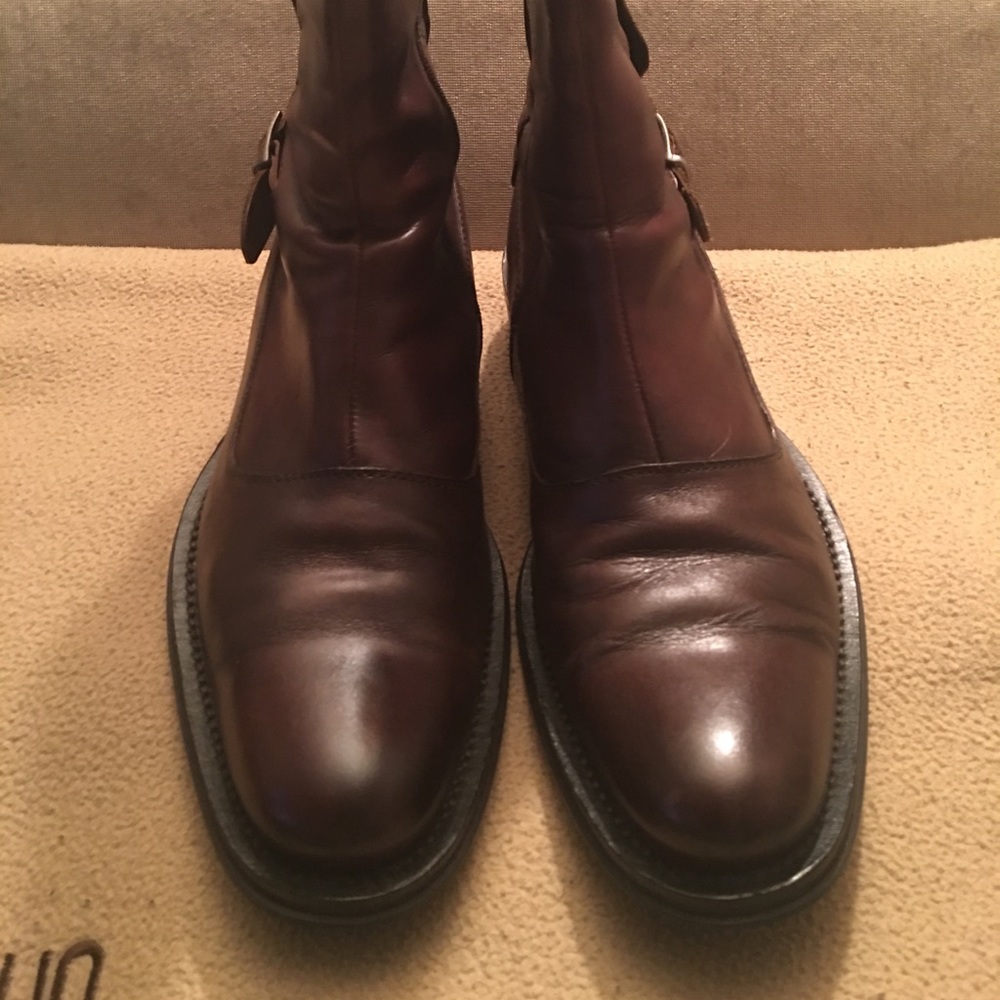 Brown riding boots for men